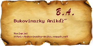 Bukovinszky Anikó névjegykártya
