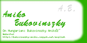 aniko bukovinszky business card